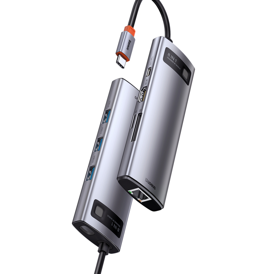Adaptador Metal Gleam 8 Multifuncional Type-C HUB