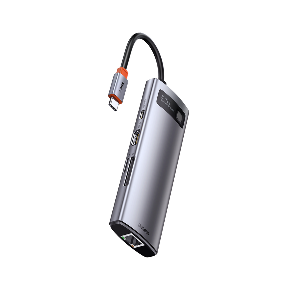 Adaptador Metal Gleam 8 Multifuncional Type-C HUB