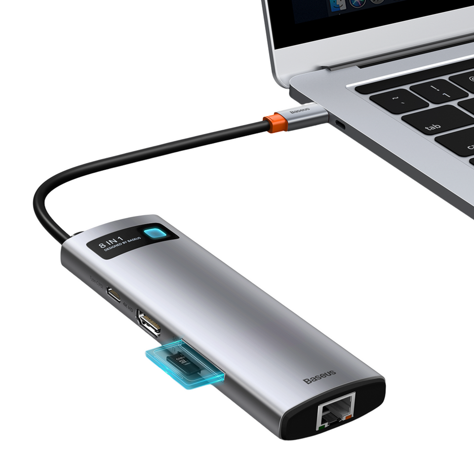 Adaptador Metal Gleam 8 Multifuncional Type-C HUB